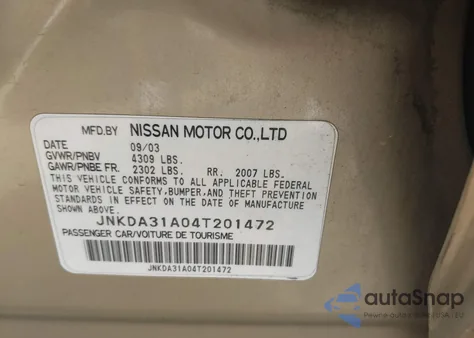 2004 Infiniti I35 Luxury z USA, uszkodzony, nr VIN JNKDA31A04T201472